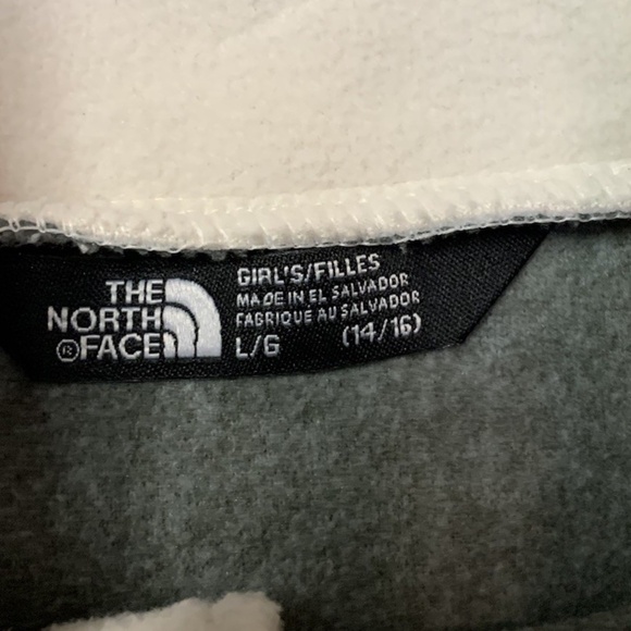 The North Face Pullover Girls Size L 14-16 Gray White Fleece Jacket - Picture 10 of 14